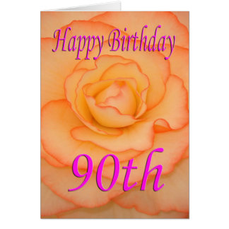 A Hy 90th Birthday Flowers Cards Zazzle Hy 90th Birthday Flower Card