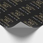 Happy 90th Birthday Gold Glitter Wrapping Paper<br><div class="desc">Happy 90th Birthday Gold Glitter Wrapping Paper with personalized name. For further customization,  please click the "Customize it" button and use our design tool to modify this template.</div>