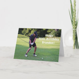 Happy 90th Birthday Golfer Sports Photo Thank You Card