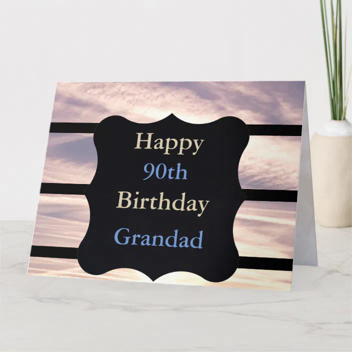 Personalised Birthday 90th Card For Him Word Art Grandad Any Name Number Print 