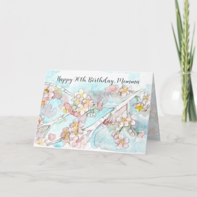 Happy 90th Birthday Mom Cherry Blossom Tree  Card (Front)