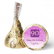 Happy 90th Birthday Pink Glitter Sweet & Gorgeous Hershey®'s Kisses®