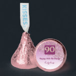 Happy 90th Birthday Rose Gold Glitter Sweet  Hershey®'s Kisses®<br><div class="desc">Happy 90th Birthday Rose Gold Glitter Sweet will surely add sparkle to your Ninetieth Birthday celebration. These delicious Hershey’s Kisses chocolates feature a chic Rose Gold ombre background with a modern falling Rose Gold glitter and bright stars. The Gold and Rose Gold Glitter Number 90 is unique to announce the...</div>