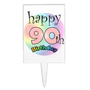 Happy 90th Birthday (roze) Cake Topper