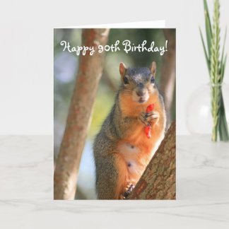 Happy 90th Birthday Squirrel greeting card