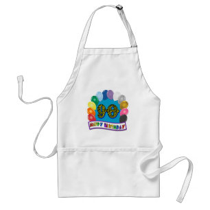 Happy 90th Birthday with Balloons Adult Apron