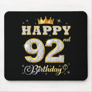 Happy 92nd Birthday 92 Years Old Women Men Birthda Mouse Pad