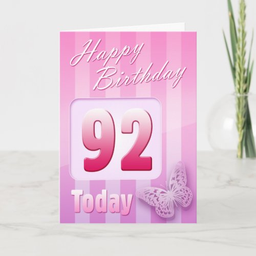 Happy 92nd Birthday Grand Mother Great_Aunt Mum Card