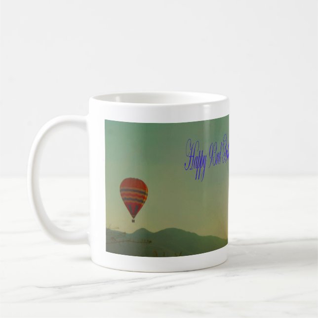Happy 93rd Birthday Hot Air Balloon Coffee Mug (Left)