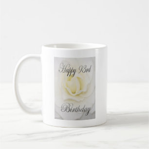 Happy 93rd Birthday White Flower Coffee Mug