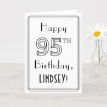 [ Thumbnail: Happy 95th Birthday, Art Deco Style W/ Custom Name Card ]