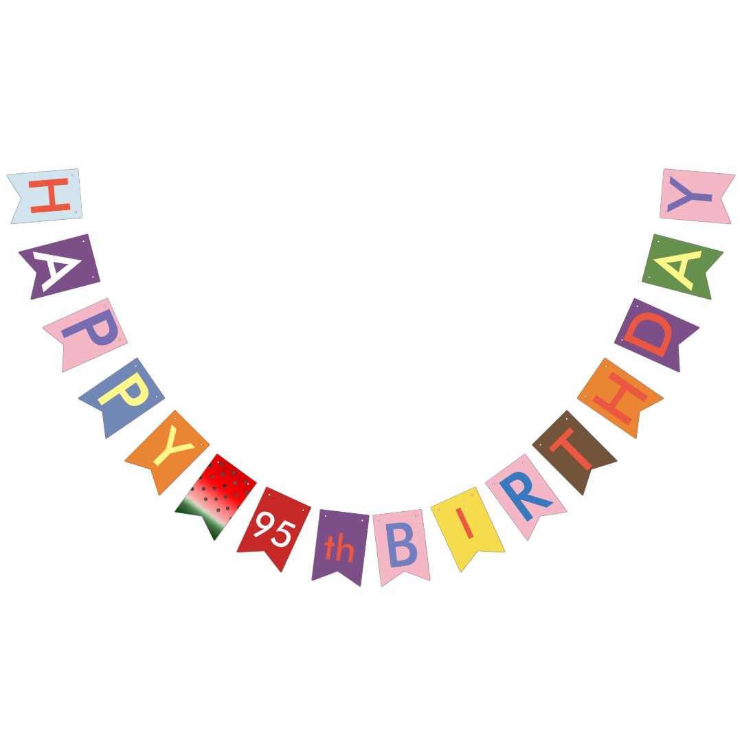 happy 95th birthday bunting flags | Zazzle