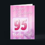 Happy 95th Birthday Grand Mother Great-Aunt Mum Card<br><div class="desc">Greeting side 1: Congratulations on your birthday. Greeting side 2: Thinking of you with love on your birthday and wishing you everything that brings you happiness & joy today and always.</div>