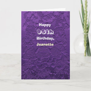 Happy 95th Birthday Greeting Card Purple Dolls