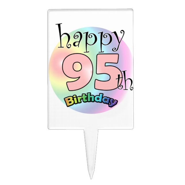 Happy 95th Birthday (Pink) Cake Topper (Front)