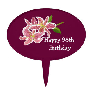 Happy 98th Birthday Cake Pick