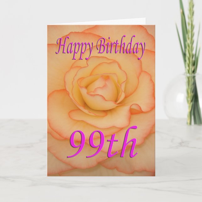 Happy 99th Birthday Flower Card (Front)