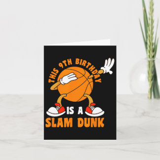 Happy 9 Birthday 9 Year Old Dab Bysketbyll 9th Bir Card