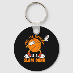 Happy 9 Birthday 9 Year Old Dab Bysketbyll 9th Bir Keychain