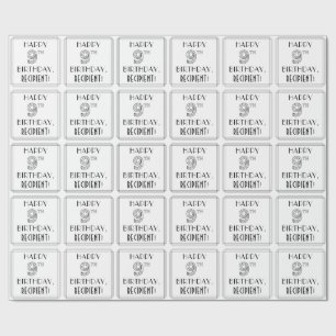 HAPPY 9TH BIRTHDAY; Art Deco Style; Custom Name Wrapping Paper