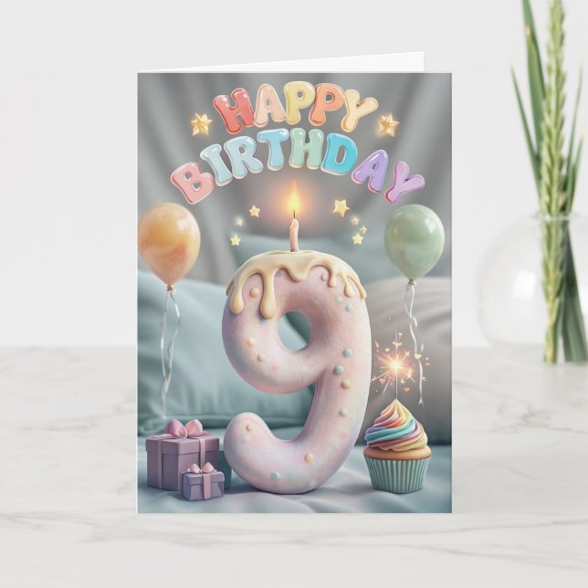 Happy 9th Birthday Card (Front)