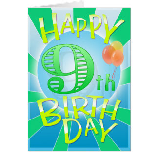 Happy 9th Birthday Cards - Greeting & Photo Cards | Zazzle