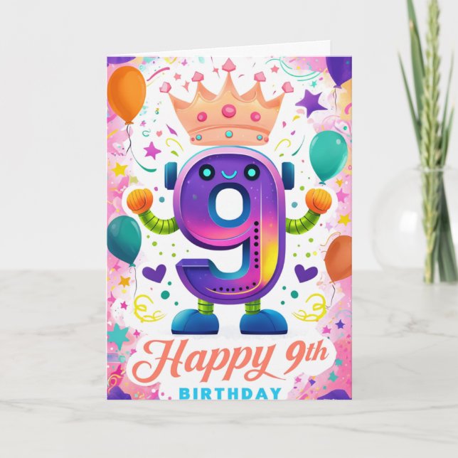 Happy 9th Birthday Card (Front)