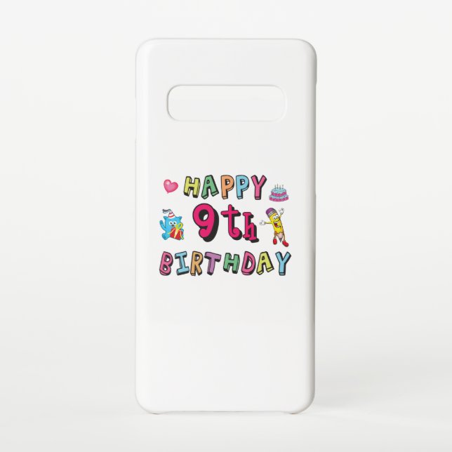 Happy 9th Birthday for 9 year old Kids B-day Samsung Galaxy Case (Back)