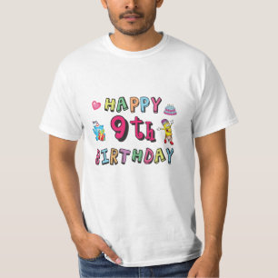 Happy 9th Birthday for 9 year old Kids B-day T-Shirt