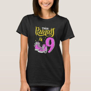 Happy 9th Birthday For Girls Sneakers Crown Pearl T-Shirt