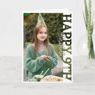 Happy 9th Birthday Photo college Card