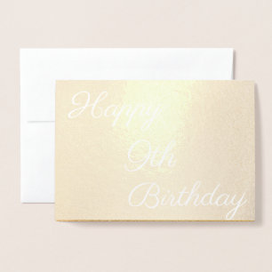 Happy 9th Gold Birthday Foil Card