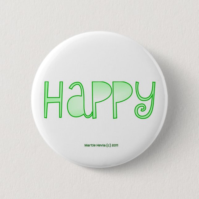 Happy - A Positive Word Button (Front)