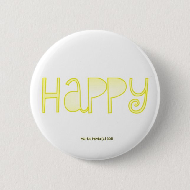 Happy - A Positive Word Button (Front)