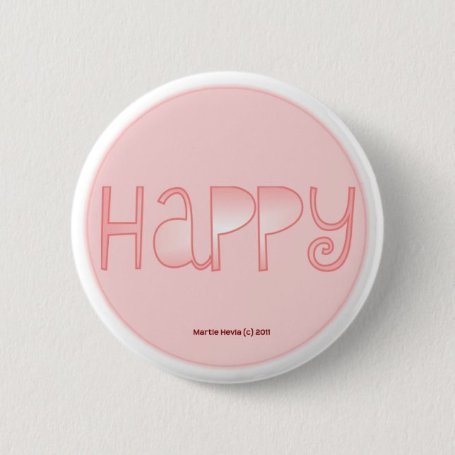 Happy - A Positive Word Button (Front)