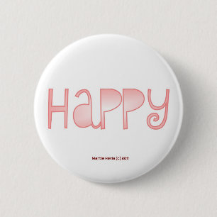 Happy - A Positive Word Pinback Button