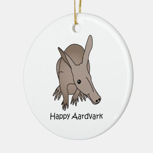 Happy Aardvark Ceramic Ornament