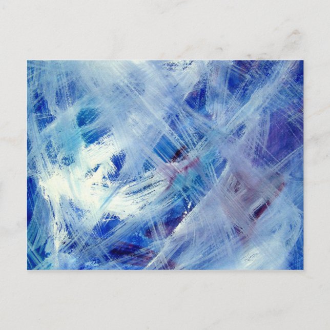 Happy abstract acrylic art painting postcard (Front)