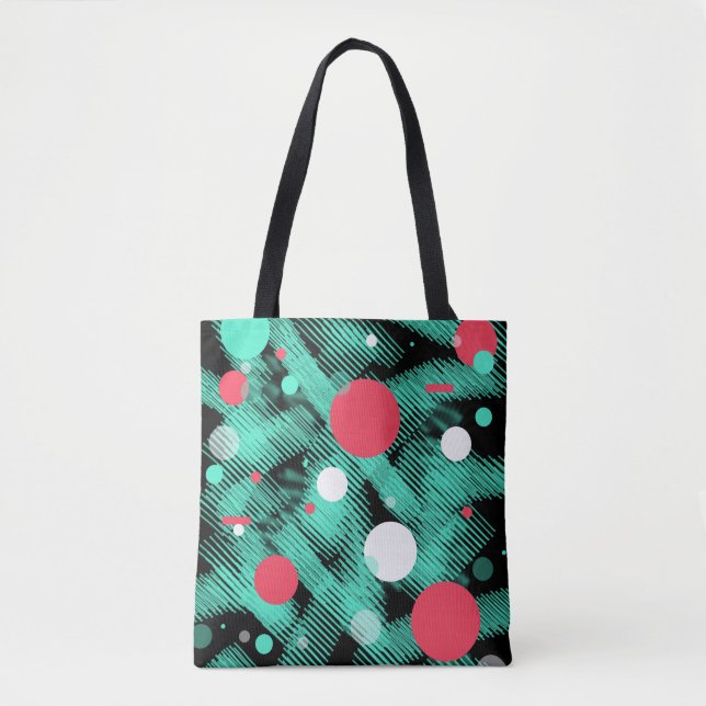 Happy Abstract Print Tote Bag (Front)