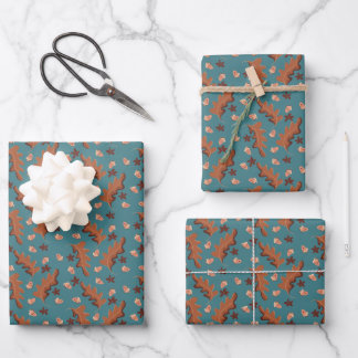 Happy Acorns Wrapping Paper Sheets