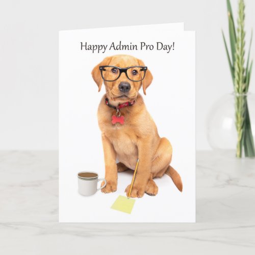 Happy Administrative Professional Day Cute Lab Dog Holiday Card