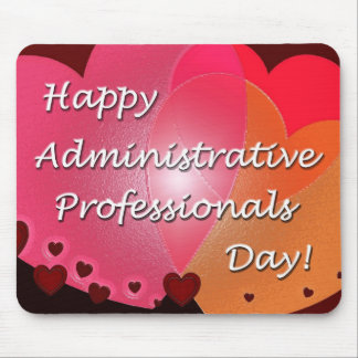 Happy Administrative Professionals Day Hearts Mouse Pad