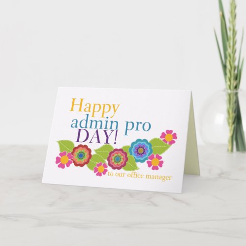 Happy Administrative Professionals Day Office Mgr Card