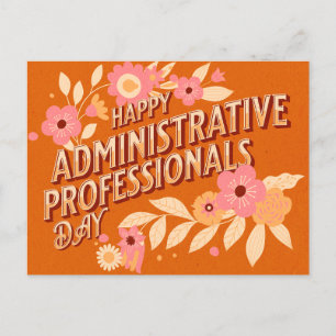 Happy Administrative Professionals Day Vintage Holiday Postcard