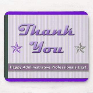Happy Administrative Professionals Purple Stripes Mouse Pad