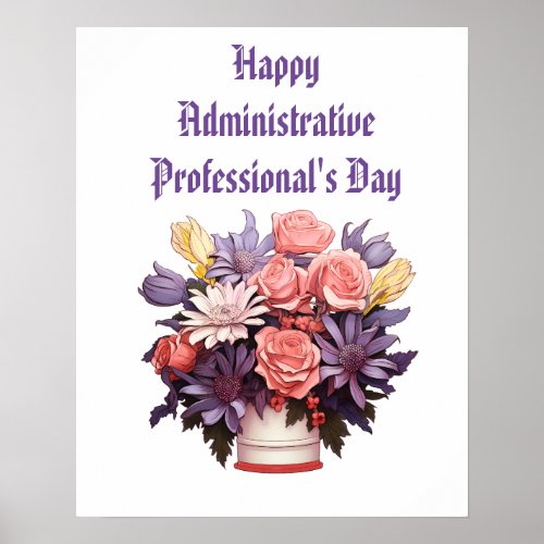 Happy Administrative Professionals Thank You card Poster