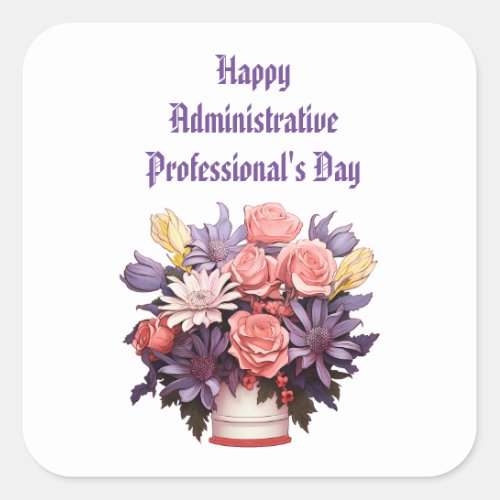 Happy Administrative Professionals Thank You card Square Sticker