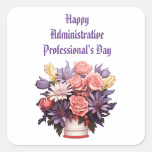 Happy Administrative Professionals Thank You card Square Sticker