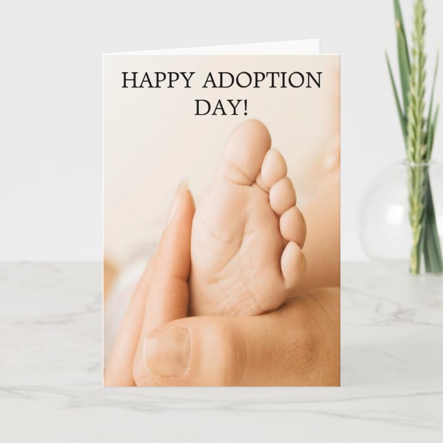 HAPPY ADOPTION  DAY! baby foot card (Front)