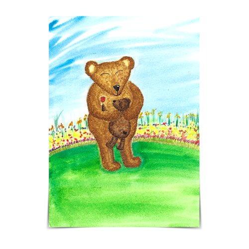 Happy Adoption Day Bears in Summer Garden Card